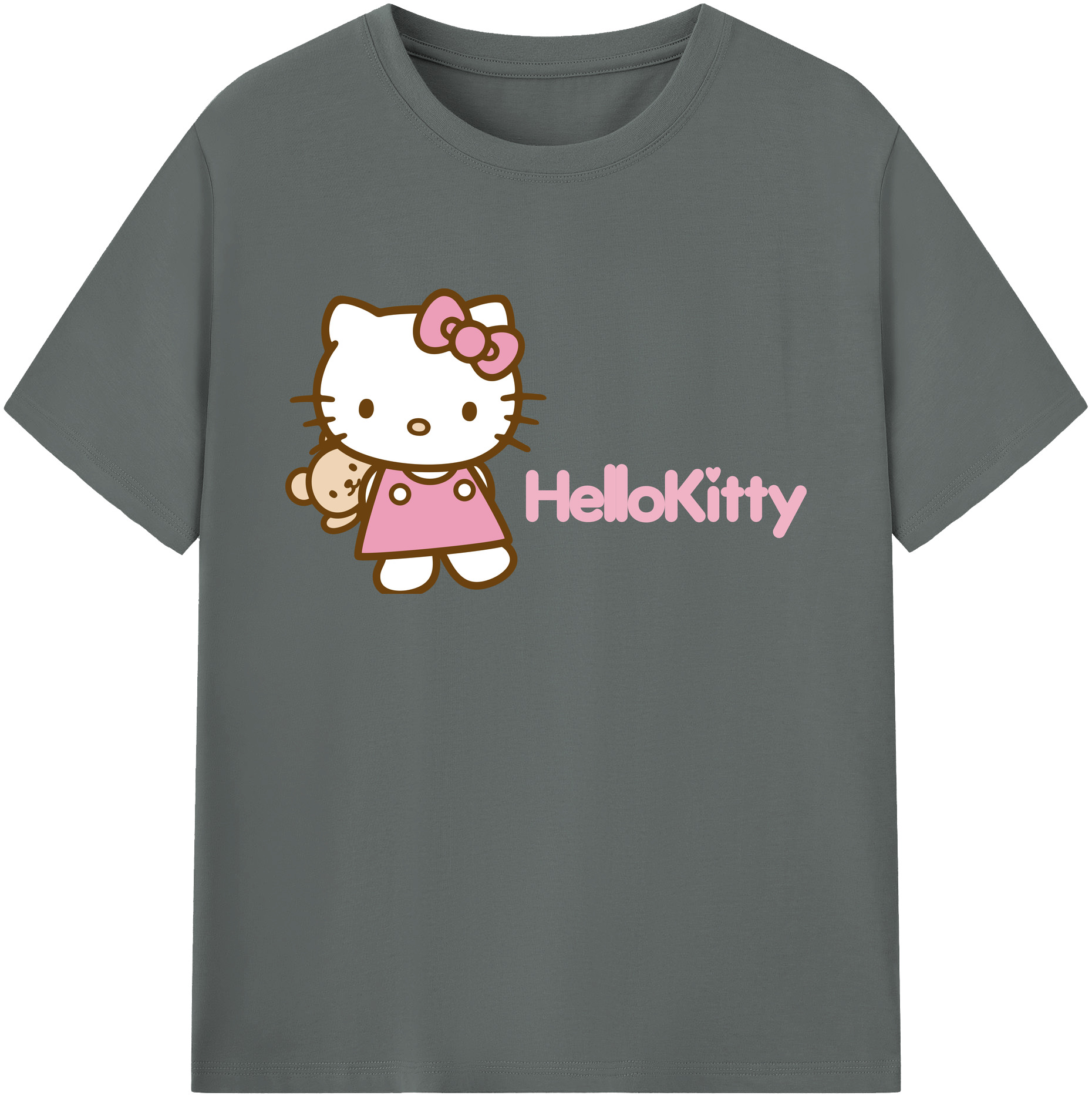 （画像用） Hello Kitty ハローキティ 綿100％ メンズ半袖Tシャツ｜肌触りやわらか＆通気性
